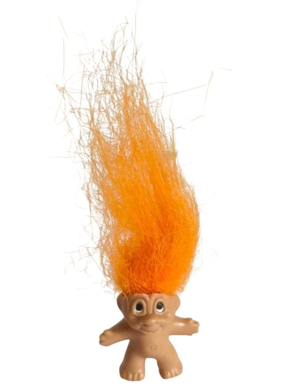 1986 Troll Pencil Topper Doll Orange Hair Cheeky Smile 1.5" Rare Collectible